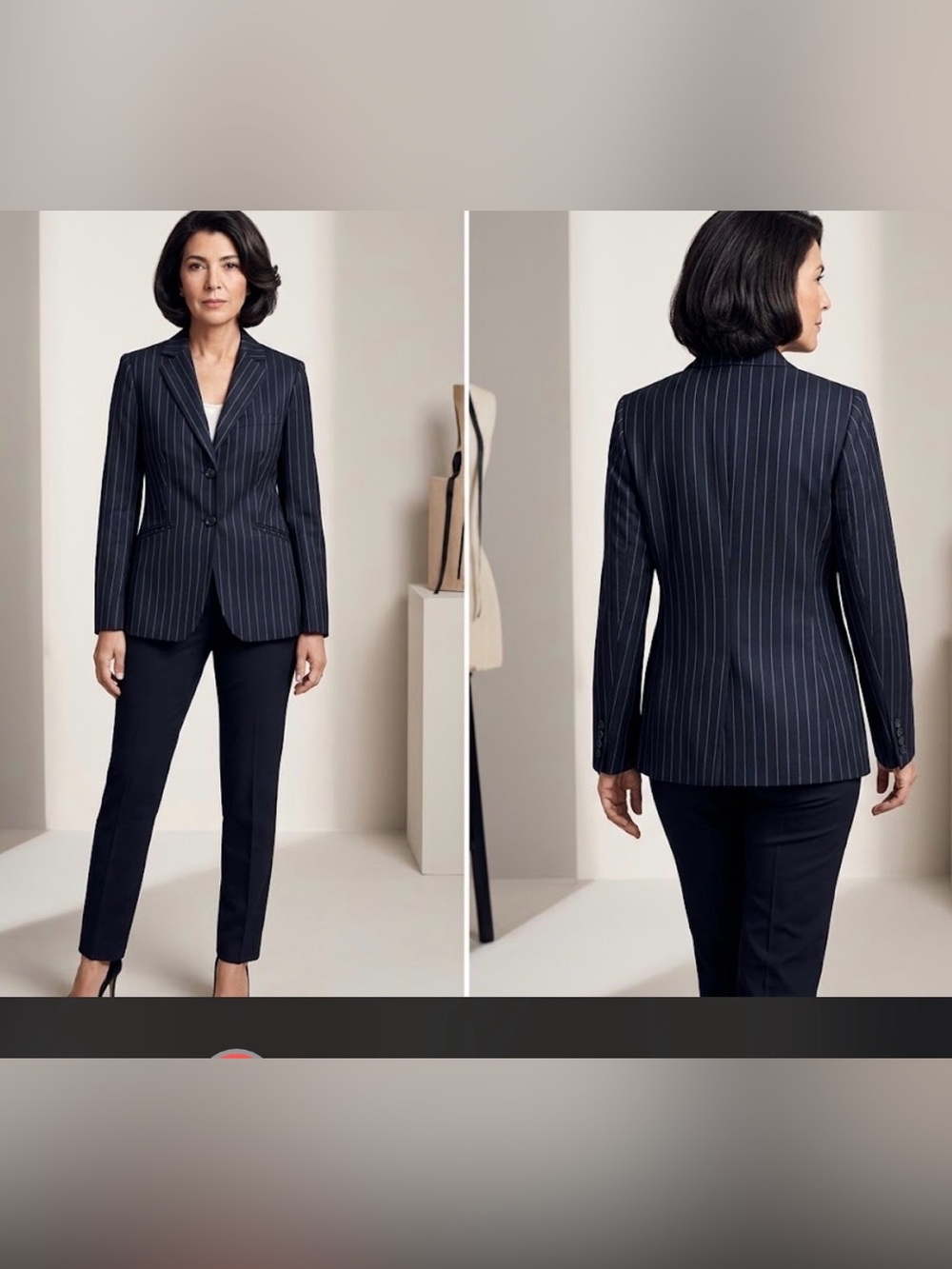 Brooks Brothers Women's Navy Pinstripe Blazer - Classic Size 12